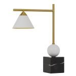 Arturo Table Lamp in Black, White & Antique Gold