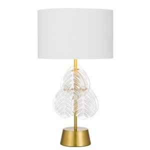 Melania Table Lamp in Gold with White Shade