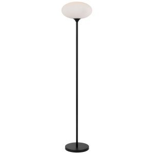 Nori Floor Lamp in Matt Black with Opal Glass