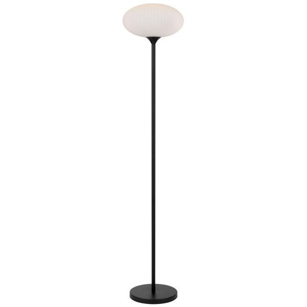 Nori Floor Lamp in Matt Black with Opal Glass