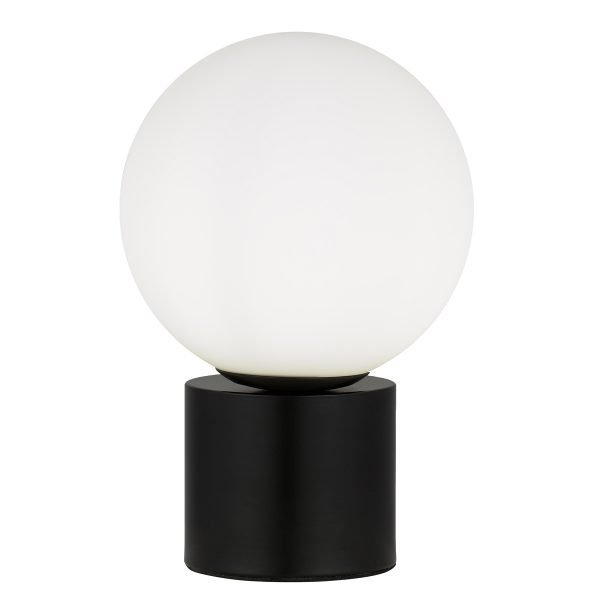 Novio Table Lamp in Black with Opal Glass