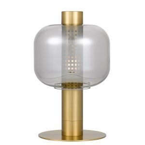 Parola Table Lamp in Gold with Smoked Glass