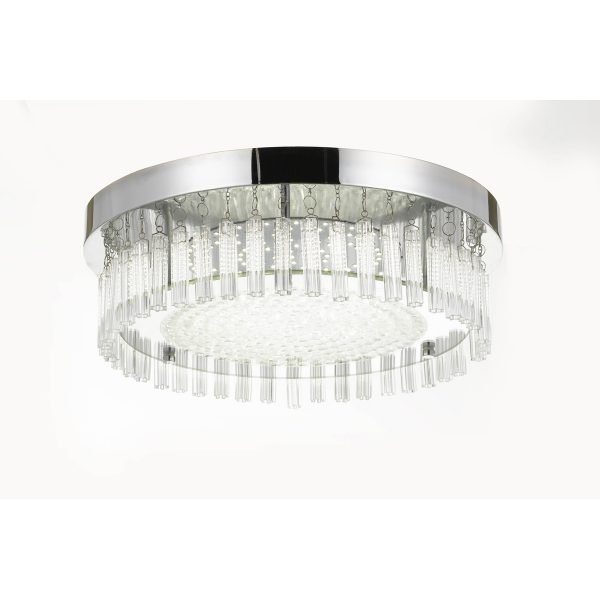 Andela Round Chrome & Crystal 30W Cool White LED Oyster Light