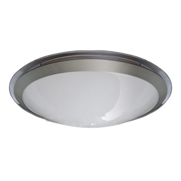 Astrid 60W Smart LED Tri-Colour Oyster Light Silver Trim