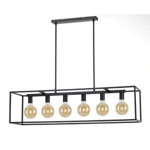 Collins 6 Light Pendant Light in Matt Black