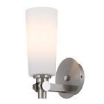 Delmar 1 Light Wall Light in Matt Nickel with Opal Glass