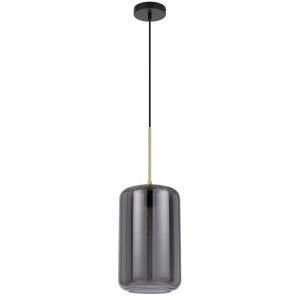 Korova Medium Pendant Light in Brass with Smoked Shade