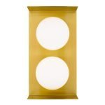 Olio 2 Light Wall Light in Antique Gold with Opal Glass