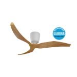 Aeratron FR3 50" 3 Blade DC Ceiling Fan with Remote in White with Woodgrain