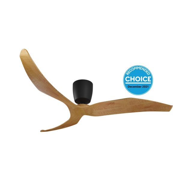 Aeratron FR3 60" 3 Blade DC Ceiling Fan with Remote in Black with Woodgrain