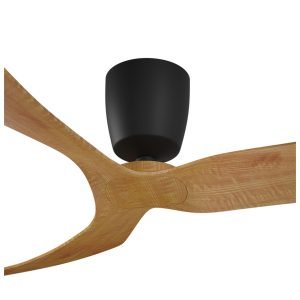 Aeratron FR3 60" 3 Blade DC Ceiling Fan with Remote in Black with Woodgrain