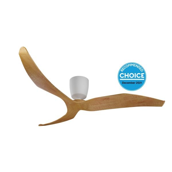 Aeratron FR3 60" 3 Blade DC Ceiling Fan with Remote in Woodgrain with White