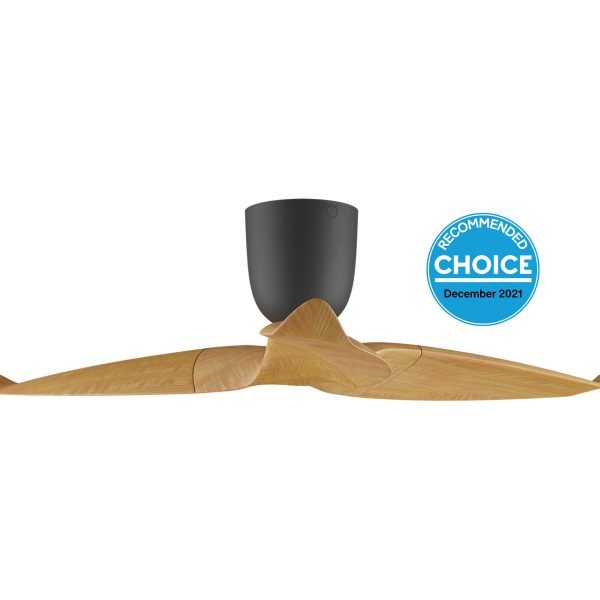 Aeratron AE3 50" 3 Blade DC Ceiling Fan with Remote in Woodgrain with Black