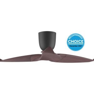 Aeratron AE3 50" 3 Blade DC Ceiling Fan with Remote in Walnut with Black