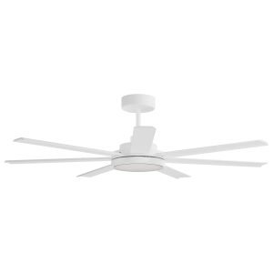 Calibo Alula 60" (1524mm) 7 Blade Indoor/Outdoor DC Ceiling Fan with 24W Light & Remote in White