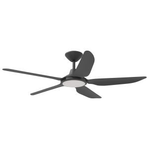 Calibo Storm 5 Blade 18W Tricolour LED Light Indoor/Outdoor DC Ceiling Fan & Remote In Black