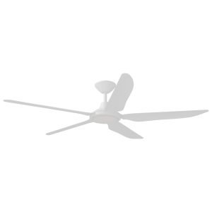 Calibo Storm 56" (1430mm) 5 Blade 18W Tricolour LED Light Indoor/Outdoor DC Ceiling Fan with DC Wall Controller & Remote in White