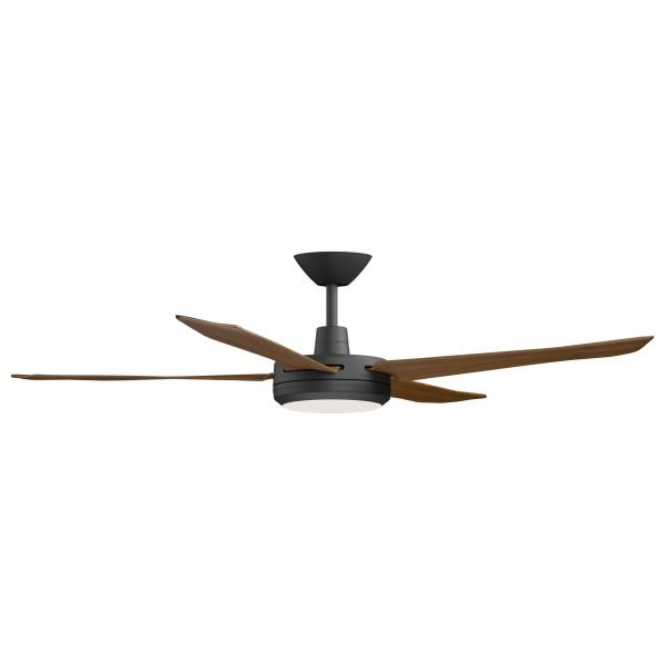 Calibo Enviro 60" (1530mm) DC Ceiling Fan with 18W CCT LED Light and Remote in Black with Koa