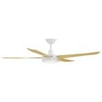 Calibo Enviro 60" (1530mm) DC Ceiling Fan with 18W CCT LED Light and Remote in White with Bamboo