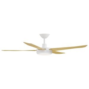 Calibo Enviro 60″ (1530mm) DC Ceiling Fan with 18W CCT LED Light and Remote in White with Bamboo